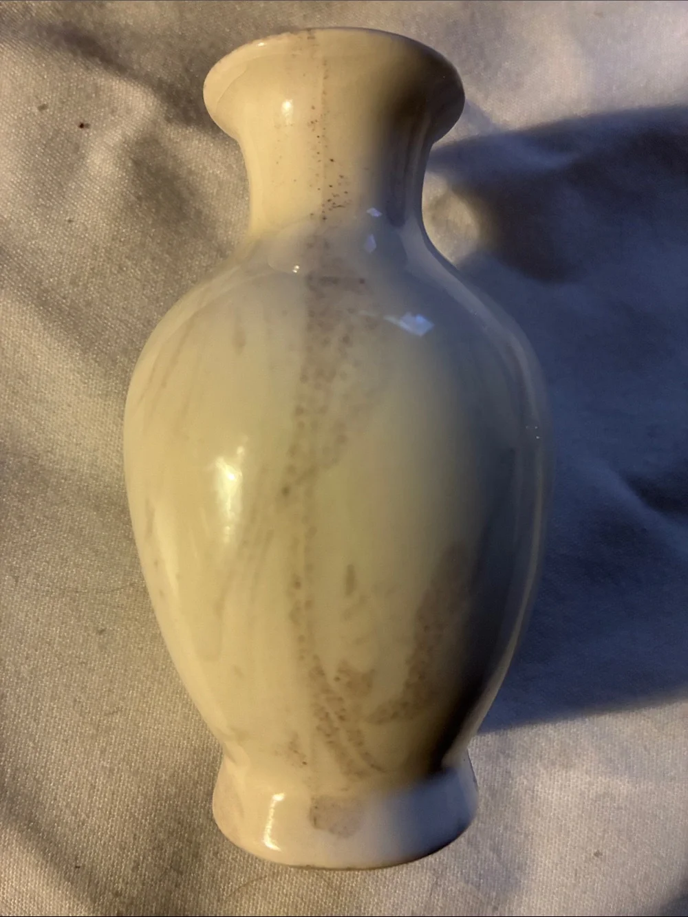 Mt. St. Helens Vase Cream W/ Ash Remnants Ceramic Vase Cougar,Washington Gift